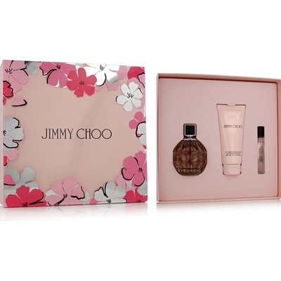 Jimmy Choo Jimmy Choo Подаръчен комплект EDP 100 ml + лосион за тяло 100 ml + EDP 7, 5 ml опция Pink and Silver Flowers Cover