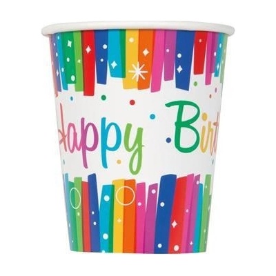 Unique Tégliky papierové Rainbow Happy bday