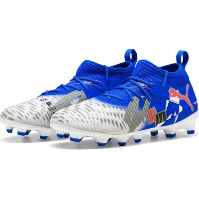 PUMA Детски футболни бутонки Puma FUTURE 8 MATCH Childrens Artificial Ground Football Boots - White/Blue