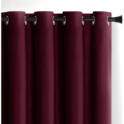 Vínovočervený zamatový dimout záves 140x245 cm Eyelets – Restilo
