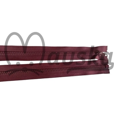 Zip kostěný bundový 5mm dělitelný délka 45 cm - VÍNOVÁ
