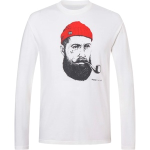 super. natural Мъжка блуза с дълъг ръкав super. natural SN Sailor Bio Cotton L/S Merino longsleeve - White / Dark Shadow / High Risk Red - размер XL (216-9145-0114)