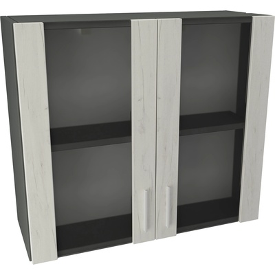 DST Кухненски модул MK-6 dst, 700/800/300, антрацид и бял дъб