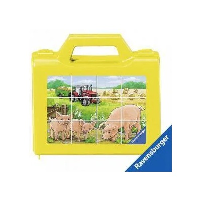 Ravensburger Дървен пъзел - Кубчета с животните от фермата - Ravensburger, 700127