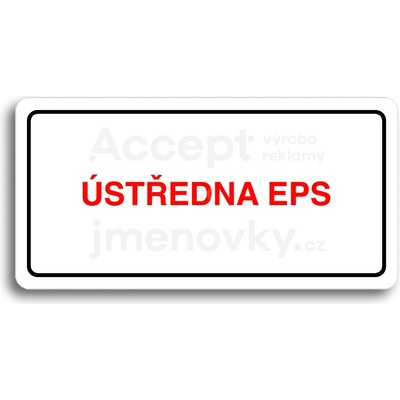 ACCEPT Piktogram ÚSTŘEDNA EPS - bílá tabulka - barevný tisk – Zboží Mobilmania