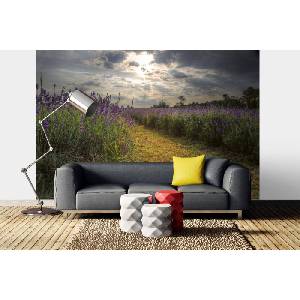 DIMEX ART Самозалепваща се флизелинова фототапета лавандулово поле зад здрач 375 x 250 см