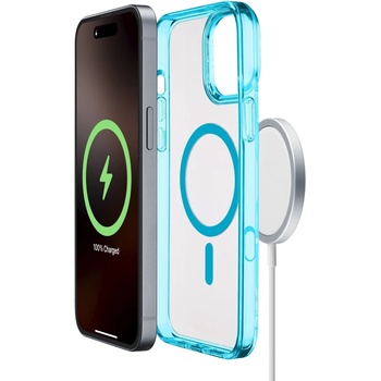 Cellularline Калъф Cellularline - Iconic Mag, iPhone 16 Pro Max, MagSafe, светлосин (ICONICMAGIPH16PRMG)