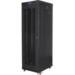 Lanberg Комуникационен шкаф Lanberg FF01-6042-23BL, 19", 42U, 212.7 x 100 x 60 cm, товароносимост до 1200кг, термостат, черен (FF01-6042-23BL)