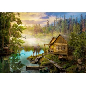Enjoy - Puzzle A Log Cabin on the River 1000 - 1 000 piese