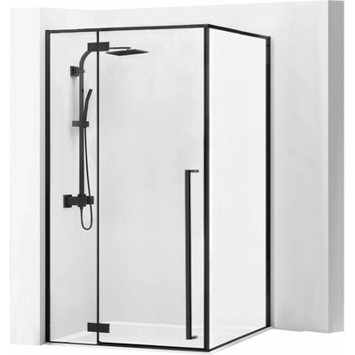 Rea Fargo Black, sprchový kút s krídlovými dverami 120 (dvere) x 90 (stena) x 195 cm, 6mm číre sklo, čierny REA-K3214