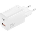4smarts Захранване за ел. мрежа с USB-A и USB-C изходи и технология за бързо зареждане - 4smarts Wall Charger PDPlug Duos PD 25W (бял) (540359)