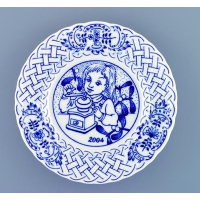Cibulák Talíř Výroční 2004 reliéfní závěsný 18cm Originál Český porcelán Dubí