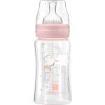 KikkaBoo Бебешко стъклено шише KikkaBoo Hippo Dreams - 240 ml, розово (31302020121) - ozone