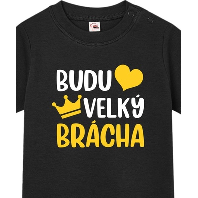 Tričko pro miminka Budu velký brácha Černá Canvas Dětské tričko pro nejmenší Bezvatriko.cz – Hledejceny.cz