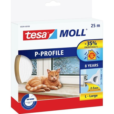 Tesa P-Profil Tesamoll 05391-00100-02 Tesniaca páska 25 m x 9 mm biela