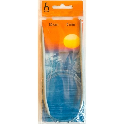 PONY Storex Pletací jehlice , hliníkové, kruhové, 1 kus, délka 80cm, velikost 5mm