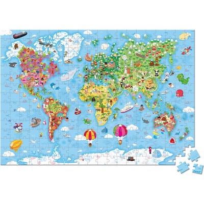 Janod Mapa světa v kufříku 300 dílků