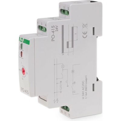 PO-415/24 - Dobehové (ventilátorové) časové relé, 24V, 10A, 1x NO/NC