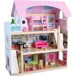 Moni Дървена къща за кукли Moni Toys - Mila, с 16 аксесоара (108559)