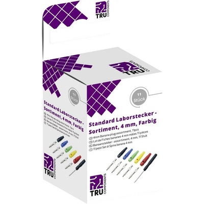TRU COMPONENTS sada laboratórnych zástček zástrčka, rovná Ø pin: 4 mm čierna, červená, modrá, žltá, zelená 10 dielov