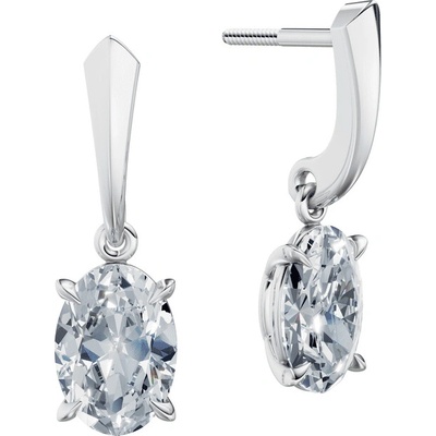 DF náušnice 6433, biele zlato s laboratórnymi diamantmi s hmotnosťou 3,00 ct VS1/F