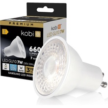 žiarovka LED PREMIUM 7W, GU10, 6500K, 540lm, Ra 80, 120° Kobi