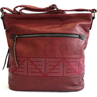 Dámská střední crossbody kabelka LIDA 2346 tmavěčervená