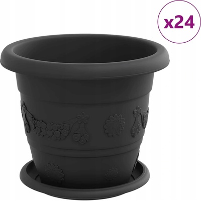 VidaXL Květináč plast černý 21,5 x 22 x 21,5 cm
