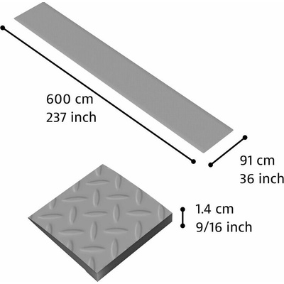 Notrax 479 Cushion Trax Protiúnavová rohož s diamantovým vzorom sivá 91 cm x 600 cm