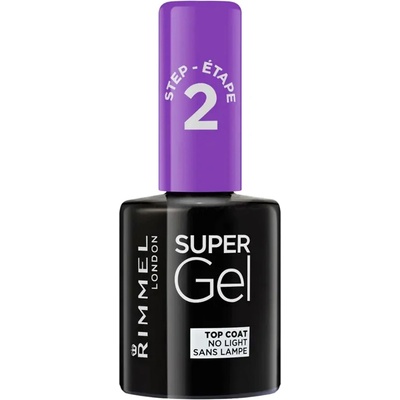 Rimmel London Gelový lak na nehty Super Gel Nail Polish 001 Top Coat No Light 12 ml