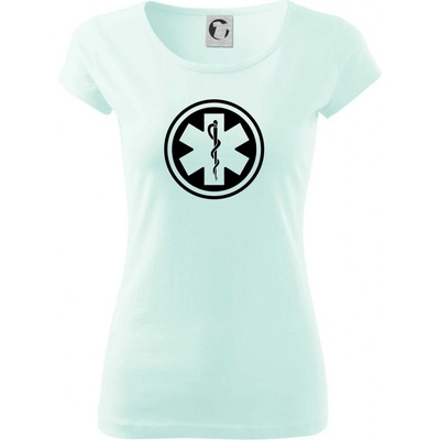 Rescue logo samostatné guľaté Pure dámske tričko Frost