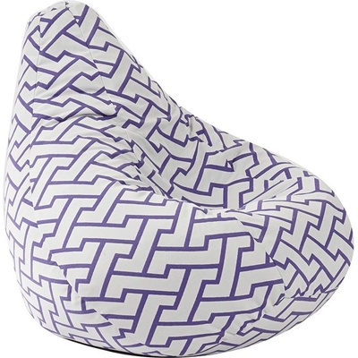 PUFRELAX Пуф круша за деца 4-14 г. , 160л. Nirvana Light, Zappity Purple, Перящ се калъф, Пълнеж от Полистиролни перли, Гама Premium (PUF-G-NL-PT-ZAP)