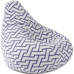 PUFRELAX Пуф круша за деца 4-14 г. , 160л. Nirvana Light, Zappity Purple, Перящ се калъф, Пълнеж от Полистиролни перли, Гама Premium (PUF-G-NL-PT-ZAP) - topmall
