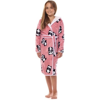 Dievčenský župan Holiday ružový s pandou