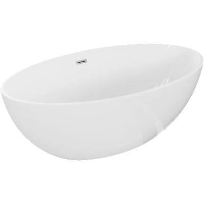 Mexen Nike свободностояща вана 175 x 100 cm, бяла, преливник четкан никел - 54071751000-97 (54071751000-97)