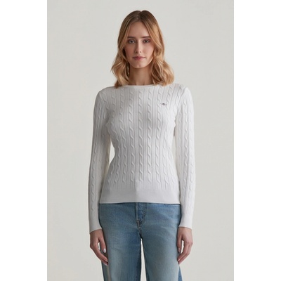 Gant STRETCH COTTON CABLE C-NECK biela
