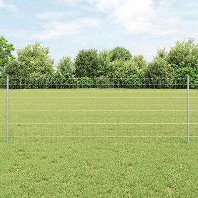 VidaXL Plot s sloupkem Stříbrná 0,8 x 25 m Ocel
