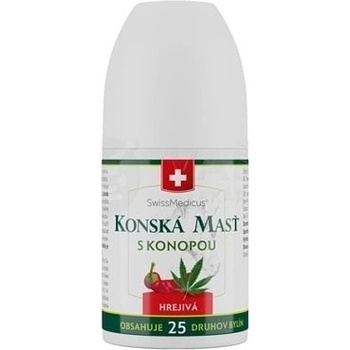 Swiss Medicus Konská Masť s konopou hrejivá masážny roll-on 90 ml
