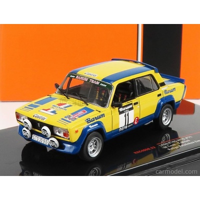 Ixo-models Lada fiat 2105 Vfts N 11 2nd Rally Valasska Zima 1984 M.lank T.milo Žlutá Modrá 1:43