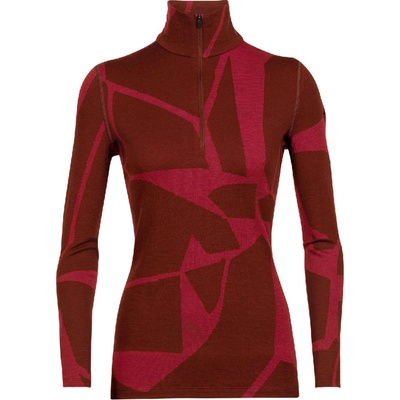 Icebreaker Women's Merino 250 Vertex Long Sleeve Half Zip Thermal Top Fractured Landscapes Espresso/cherry 0A59KK677 rolák merino