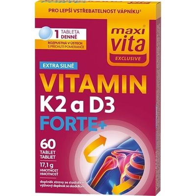 Maxi Vita Exclusive K2 + D3 Forte + 60 šumivých tabliet