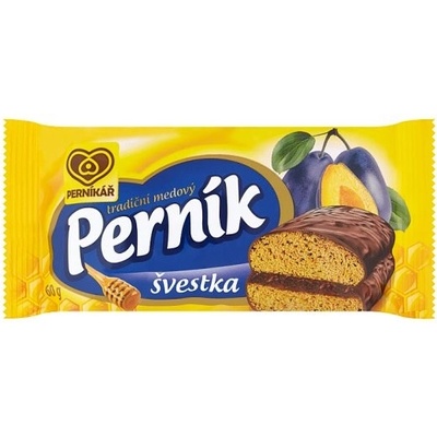 Perníkář Medový perník s ovocnou náplňou so slivkami v tmavej poleve 60 g