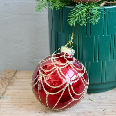 Vianočná guľa kráľovská červená 8 cm