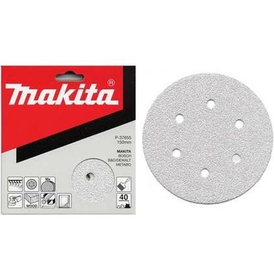 Makita P-37655 brusné papíry 150mm 6ot., K40 10ks
