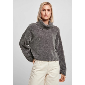 Urban Classics Dámsky rolák Ladies Short Chenille Turtleneck Sweater asphalt