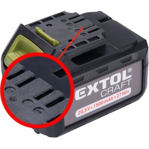 Extol Резервна батерия NEW 402440 за литиево-йонно зарядно устройство, 3 SARU; 20, 5V, 1500mAh, време за зареждане: 1 час