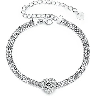 P&J Jewellery stříbrný moissanitový náramek Dilectio SMB5