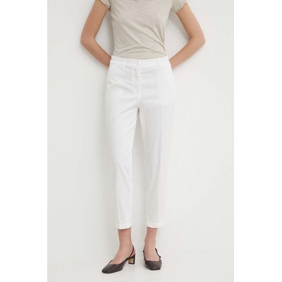 Sisley Панталон Sisley в бяло с кройка тип цигара, с висока талия (4ED4LF00R)