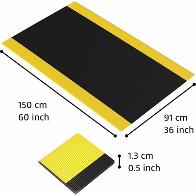 Notrax 413 Gripper Sof-Tred Protiúnavová rohož s vrstvou Dyna-Shield a pozdĺžnym rebrovým vzorom čierna / žltá 91 x 150 cm
