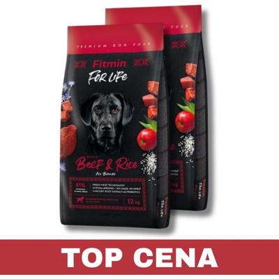 Fitmin dog For Life Beef & Rice 2 x 12 kg